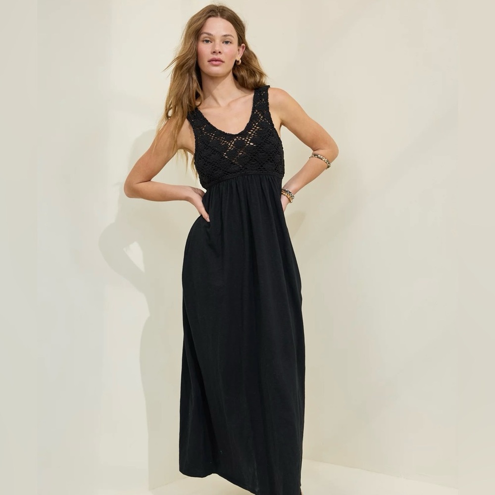 NWT Offline by Aerie Black Crochet Maxi Dress – Size Medium (Orig. $80)